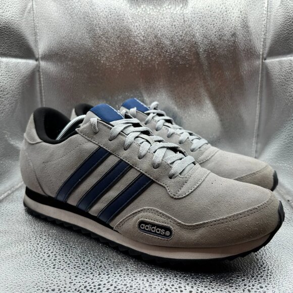 Size 11.5 Adidas Mens Light Gray Suede Casual Running Athletic Sneaker G11842 - Picture 1 of 10